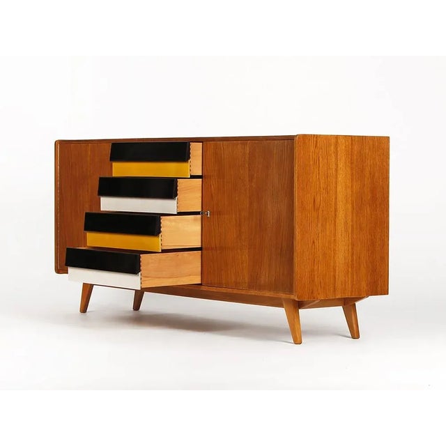 Mid-Century Sideboard with Wooden Drawers from UP Závody, 1960s For Sale - Image 4 of 7