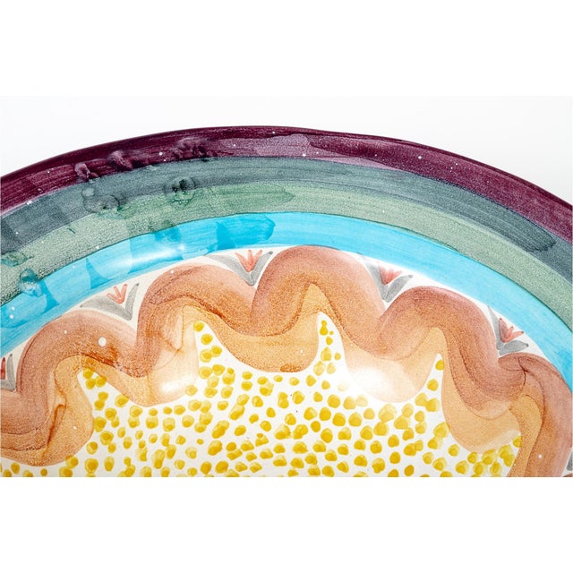 Mackenzie Childs Vintage Mackenzie-Childs "Brittany" 14.5" Vintage Terracotta Centerpiece Serving Bowl For Sale - Image 4 of 5