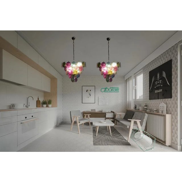 Multi-Color Murano Disc Sconces, 1970s, Set of 4 For Sale - Image 13 of 17