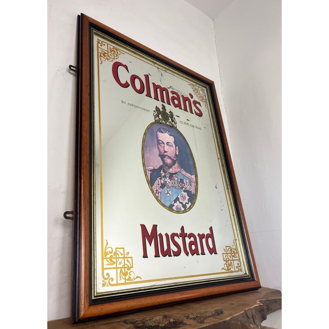 Vintage Mid-century Colman's Mustard Pub Mirror Beautiful Advertising Collectable George V Coleman's Mustard Advertising...