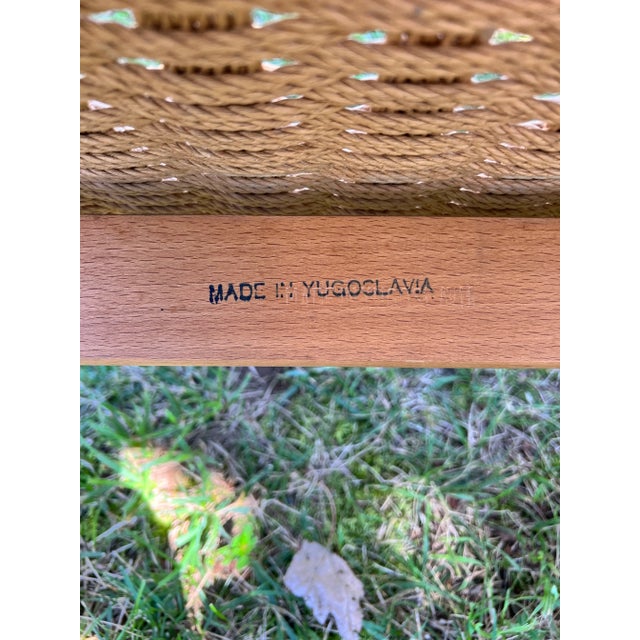 Wood Hans Wegner Style Mid-Century Rope Rocking Chair Mid 20th Century For Sale - Image 7 of 7