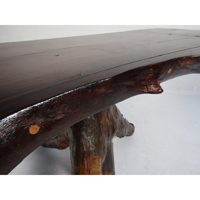 Late 20th Century Rustic Live-Edge Slab Table For Sale - Image 9 of 10
