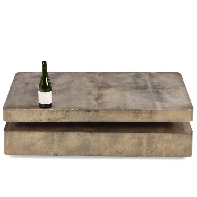 1970s Goat Skin Sliding Top Coffee Table, Aldo Tura (Attributed), C. 1970 For Sale - Image 5 of 5