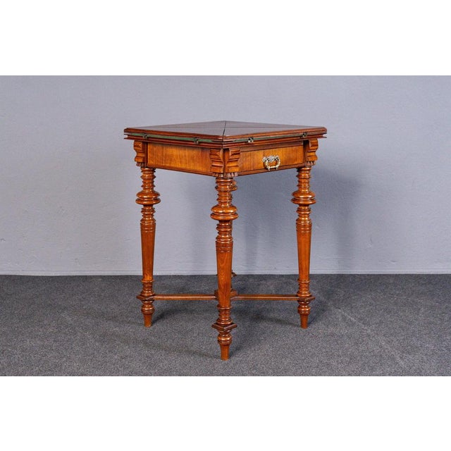 Object: folding gaming table Epoch & style: Wilhelminian period - second half of the 19th century Features - elegant and...