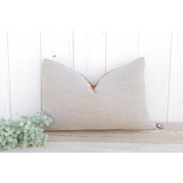 Textile Mud Brown Suzani Lumbar Pillow For Sale - Image 7 of 9