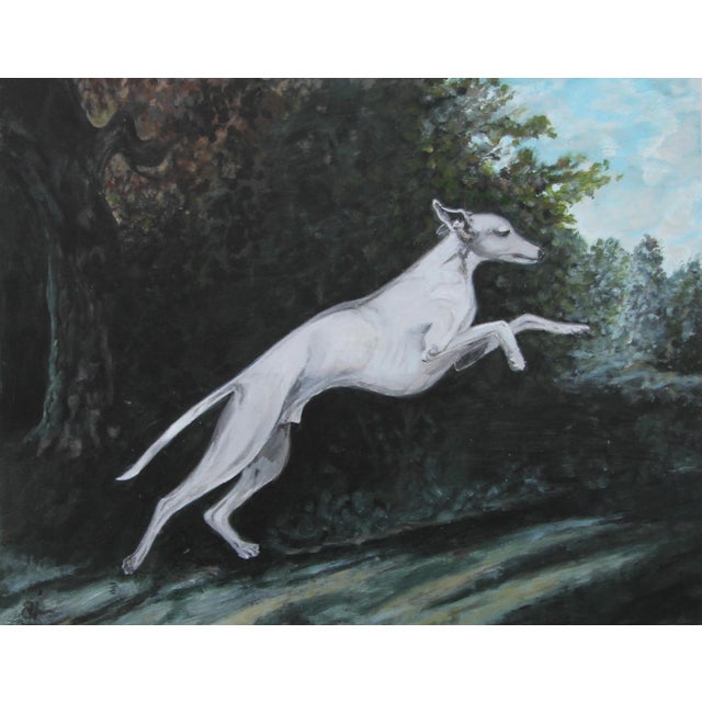 Greyhound Dog Impressionist Landscape Original Painting by Cleo Plowden