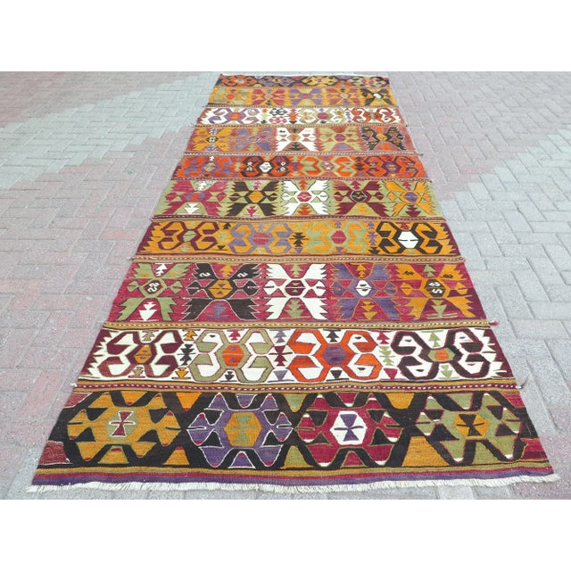 Vintage Turkish Kilim Rug For Sale - Image 11 of 11