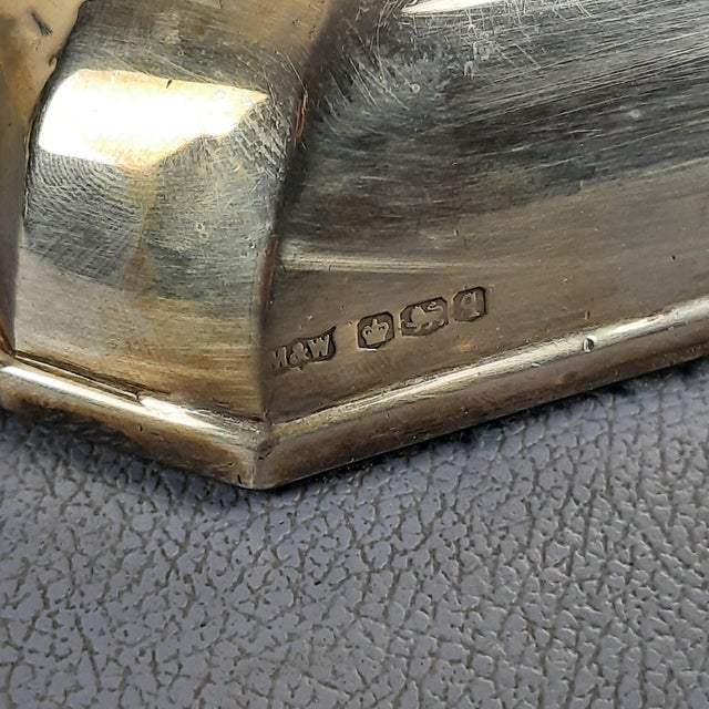 Metal Antique Edwardian Inkwell in 925 Sterling Silver by Mappin & Webb, 1890s For Sale - Image 7 of 11