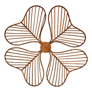 Vintage Bamboo Flower Wall Decor Decoration, 1970s For Sale