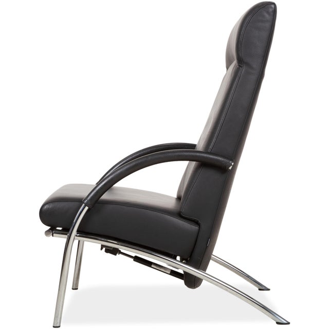 Rocky Lounge Chair in Black Leather from IP Design For Sale - Image 18 of 18