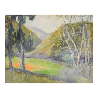 Vintage Plein Air Impressionist Hilly Landscape Painting For Sale