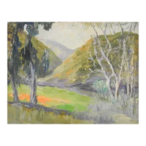 Vintage Plein Air Impressionist Hilly Landscape Painting