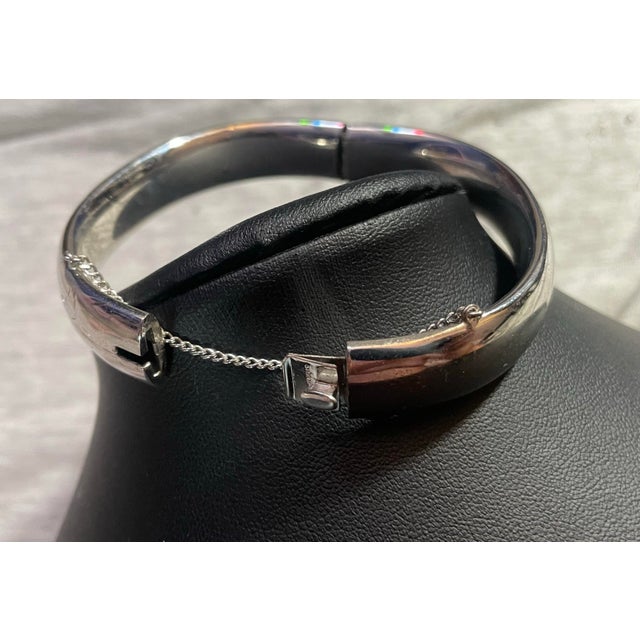Mid-Century Modern Vintage Sterling Silver Bangle Marked Bab for Ballou & Co. For Sale - Image 3 of 9