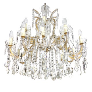Crystal 18-Light Chandelier, 1990s For Sale