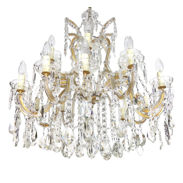 Crystal 18-Light Chandelier, 1990s For Sale