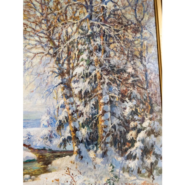 Early 20th Century American Impressionist Winter Wonderland Landscape Painting by George Young Kauffman For Sale - Image 15 of 18