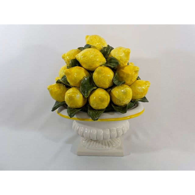 Ceramic Large Vintage Italian Style Lemon Topiary Centerpiece For Sale - Image 7 of 18