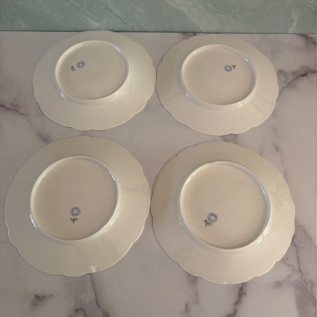 Antique Haviland Limoges Meadow Visitors Dessert or Salad Plates, Set of 4 For Sale In New York - Image 6 of 6
