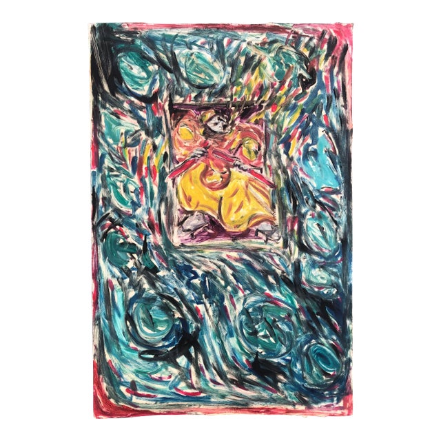 1980s Kabuki Monoprint by Adrienne Anderson For Sale