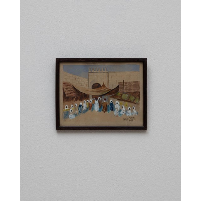 20th Century French Village Painting With Wooden Frame For Sale - Image 16 of 18