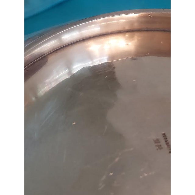 Metal Early 20th Century Japanese Musahiya Silver Centerpiece Bowl, Floral Engraving For Sale - Image 7 of 7