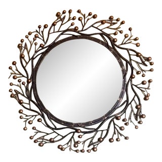 Beautiful Faux Bois Wall Mirror, Circa 1970 For Sale