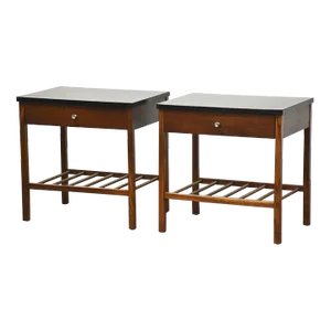 1960s Refinished Nightstands by Stanley - a Pair