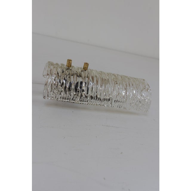 Mid-Century Modern Swedish Glass and Brass Sconce by Carl Fagerlund for Orrefors, 1960s For Sale - Image 9 of 17