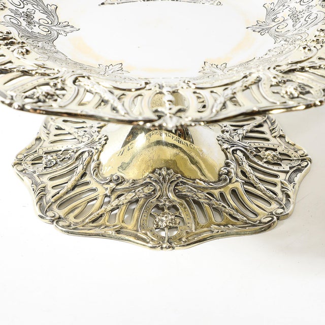 1900 - 1909 1900s Aesthetic Movement Sterling Silver & Gold Washed Taza Signed Hardy & Hayes Co. For Sale - Image 5 of 18