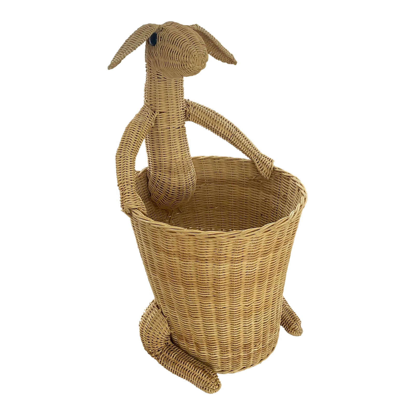 Vintage Mid Century Kangaroo Wicker Basket Chairish