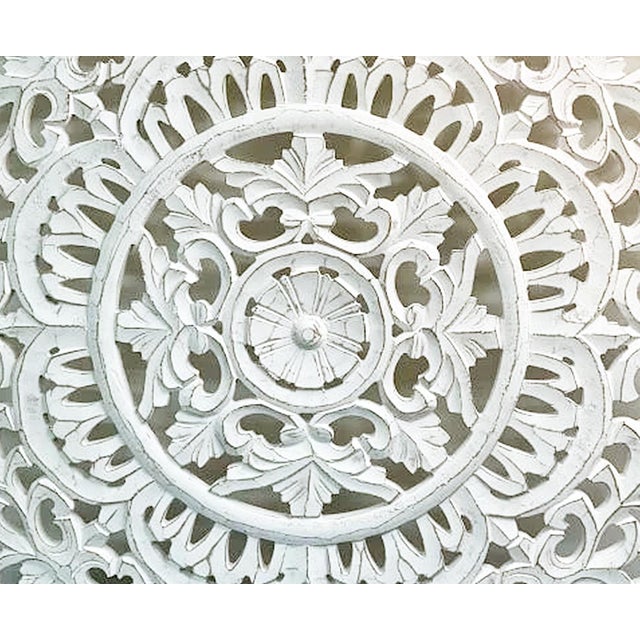 Asian Hand Carved Wooden Mandala For Sale - Image 3 of 3