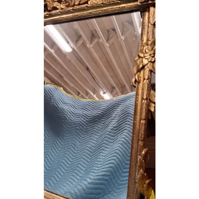 Gold Spectacular Baroque Style Floral Carved Victorian Mirror For Sale - Image 8 of 11