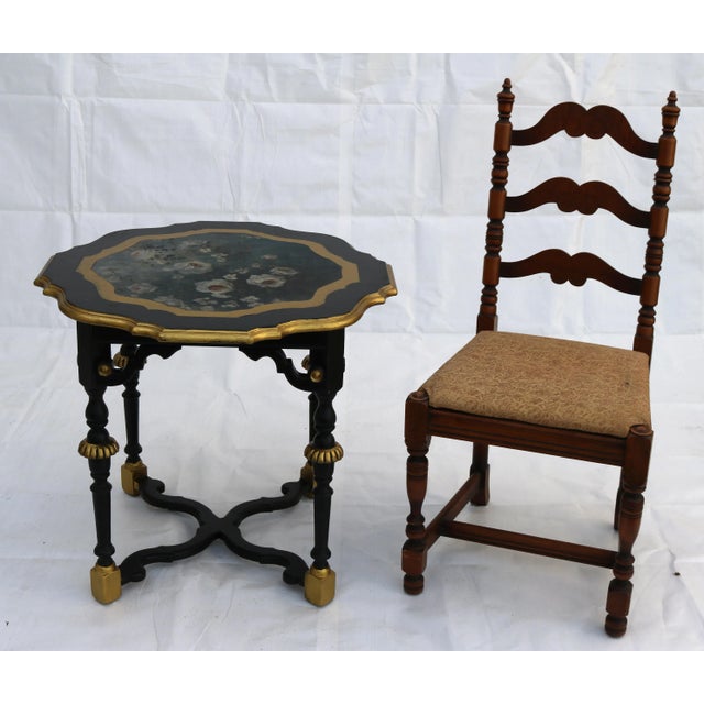 Victorian Style Floral Hand Painted Occasional Table For Sale - Image 11 of 15