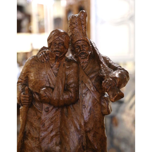 Rustic European Early 20th Century Swiss Walnut Sculpture Composition Signed Carl Binder For Sale - Image 3 of 10