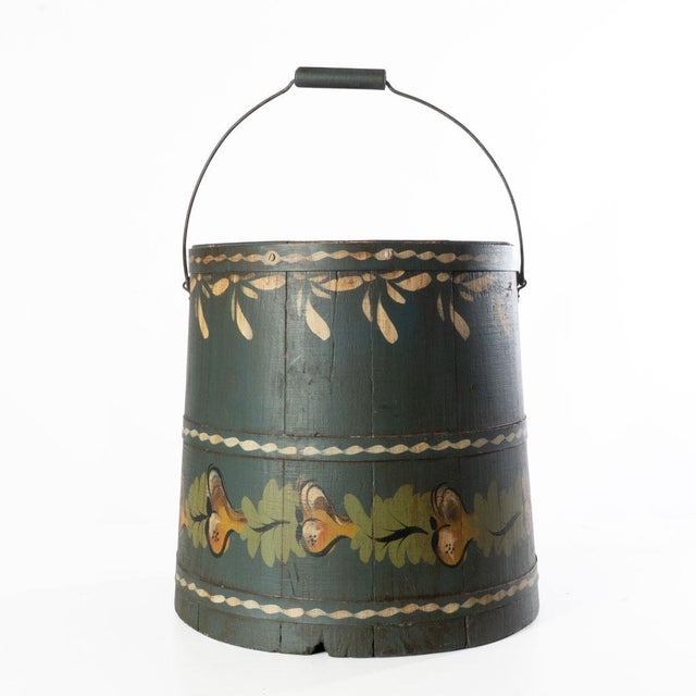 Tole Painted Bucket For Sale - Image 4 of 13