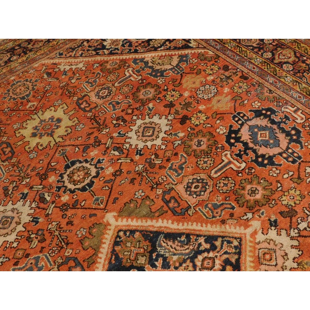 Genuine Hand Knotted Authentic Antique Persian Mahal Rug 12'x 8'10" For Sale - Image 10 of 18