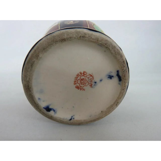 Moriage Nippon Satsuma Style Hand Painted Porcelain Japanese Urn Vase For Sale In Miami - Image 6 of 10