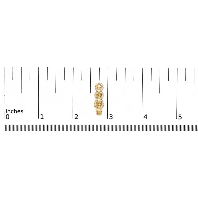 Early 21st Century 14K Yellow Gold Plated .925 Sterling Silver 1/2 Cttw Diamond Chain Link Drop Earrings, A Pair (H-I Color, I1-I2 Clarity) For Sale - Image 5 of 5