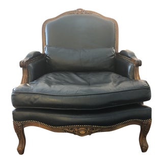 Late 20th Century Leather Bergere Chair For Sale