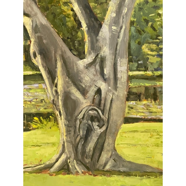 Traditional Landscape Oil Painting on Canvas Board, Trees of Florida, Signed For Sale - Image 3 of 11