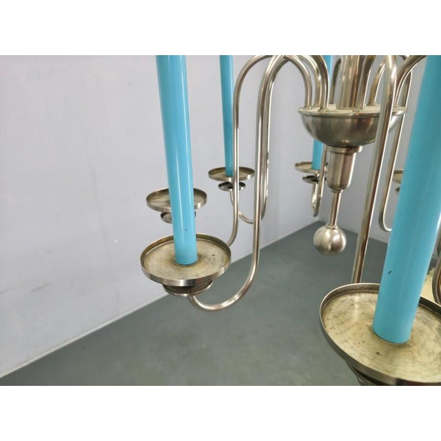 Art Deco Chandelier with Matching Sconces, Czechoslovakia, 1930s, Set of 3 For Sale - Image 15 of 18