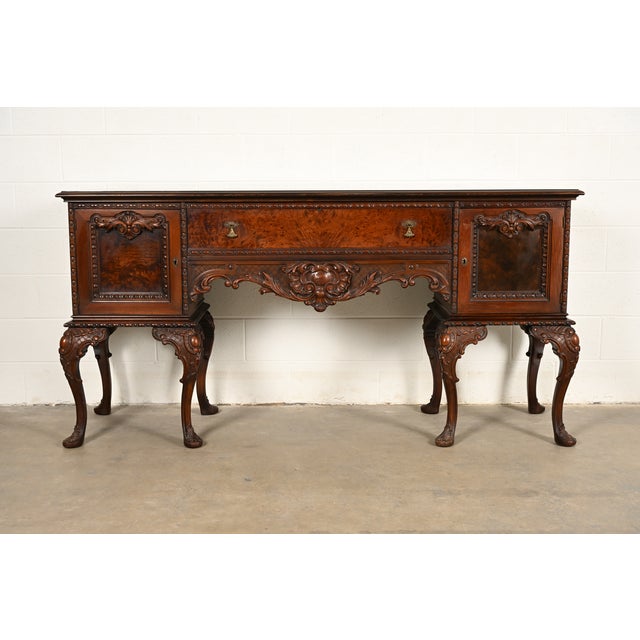 Berkey & Gay Style Chippendale Carved Mahogany Sideboard or Bar Cabinet, Circa 1920s For Sale - Image 18 of 18