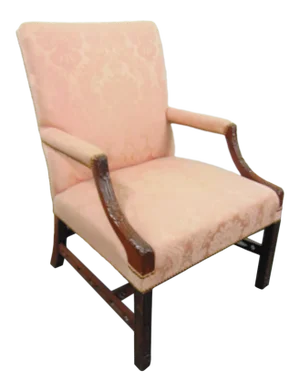 Custom Chippendale Carved Mahogany Library Chair