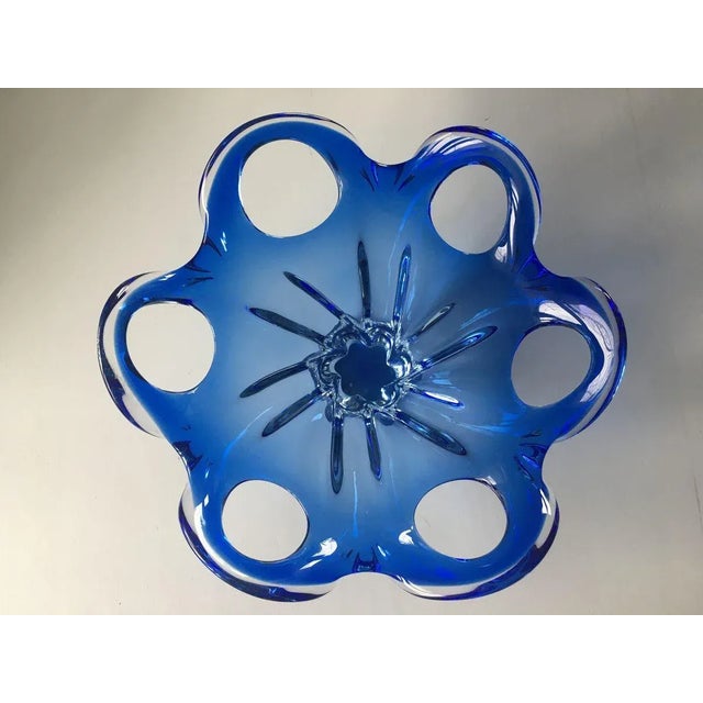 Vintage Blue and White Murano Glass Bowl, 1950s For Sale - Image 14 of 18