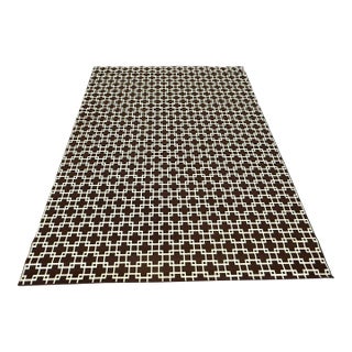 10ft 6 in X 14ft Large Rembrandt Geometric Brown + White Area Rug For Sale