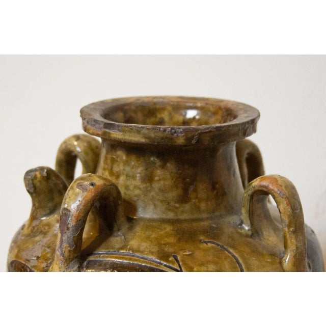 Ceramic Antique Engraved Martaban Jar For Sale - Image 7 of 11