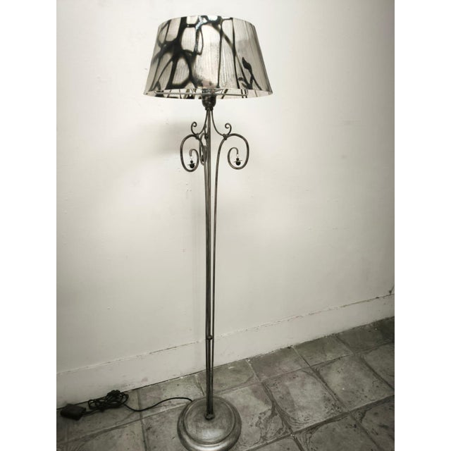 Metal Floor Lamp with Murano Glass, 1980s For Sale - Image 7 of 15