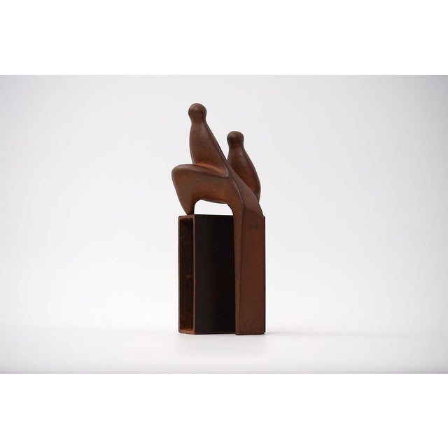 Abstract Cast Iron Two-Piece Zezootier & Reiter Sculpture by Gertraude Zebe, 2003 For Sale - Image 16 of 16
