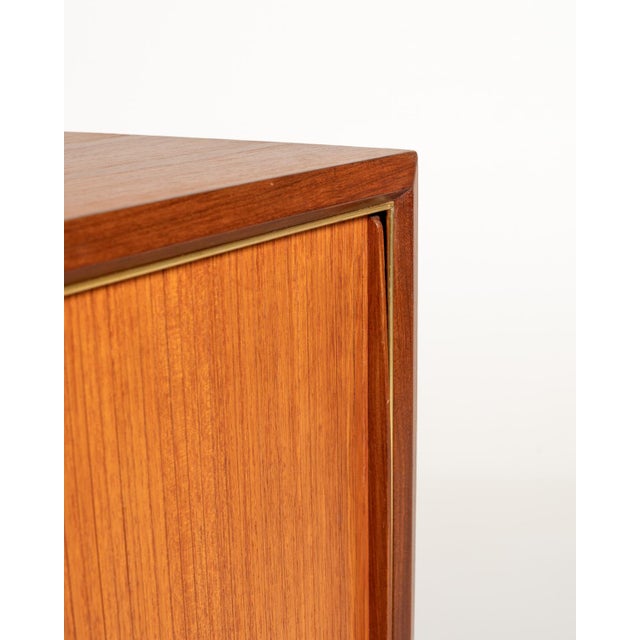 Brown Scandinavian Teak Bar Cabinet with Shutter, 1950s For Sale - Image 8 of 11
