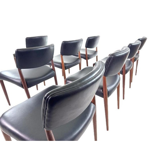 Vintage Danish Teak Chairs by Aksel Bender Madsen & Ejnar Larsen, 1950s, Set of 8 For Sale - Image 9 of 11